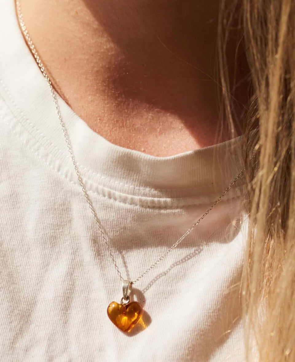 Amber Heart Pendant