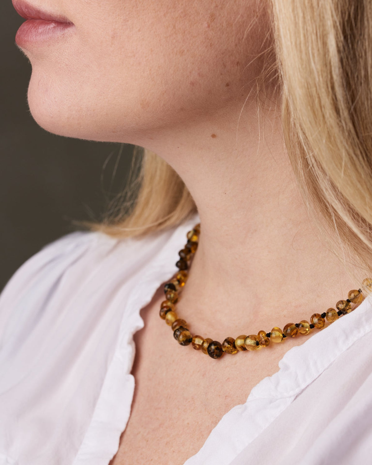 Green Amber - Adult Necklace